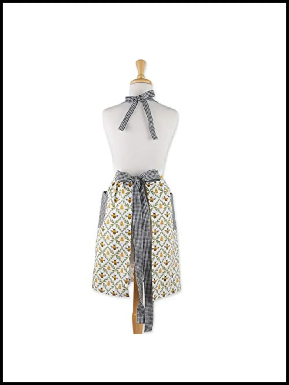 100% Cotton Adjustable Kitchen Apron with Two Large Pockets, One Size Fits Most